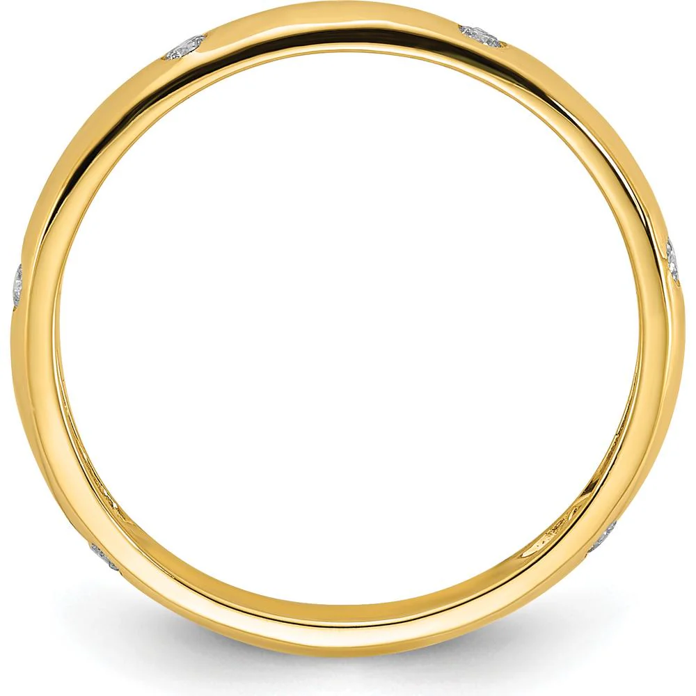 10K Yellow Gold 6-Stone Diamond Band with Polished Finish - Natural Diamonds - I2 Clarity - Size 6.75 by Oro Pregiato - Image 2