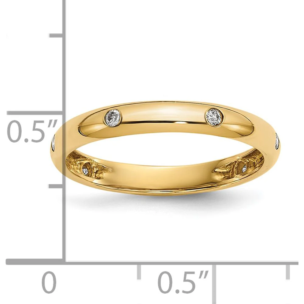 10K Yellow Gold 6-Stone Diamond Band with Polished Finish - Natural Diamonds - I2 Clarity - Size 6.75 by Oro Pregiato - Image 3