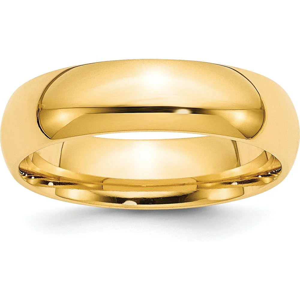 10K Yellow Gold 6mm Comfort Fit Wedding Band - Size 11, Polished Finish by Luciano & Cie