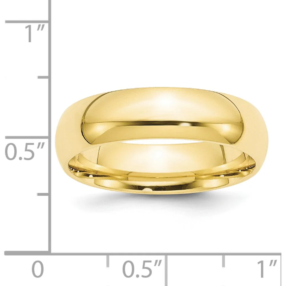 10K Yellow Gold 6mm Comfort Fit Wedding Band - Size 11, Polished Finish by Luciano & Cie - Image 3