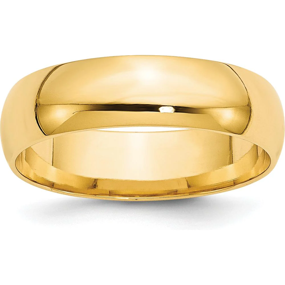 10K Yellow Gold 6mm Lightweight Comfort Fit Wedding Band Size 9 by Luciano & Cie