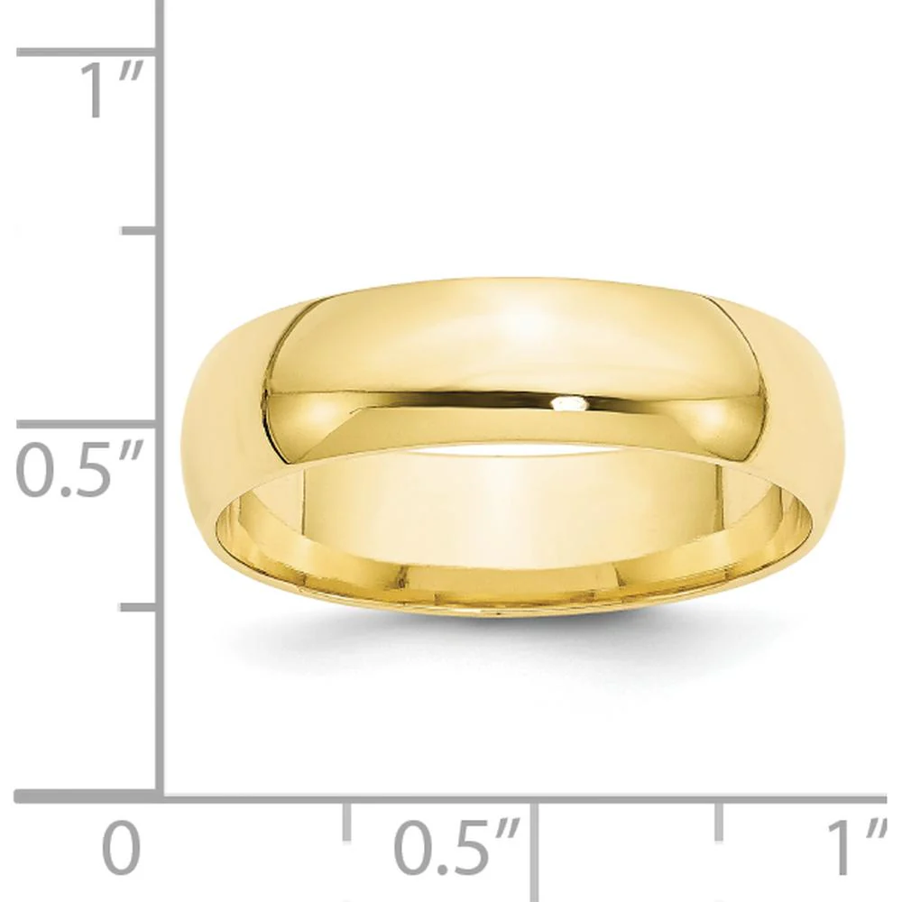 10K Yellow Gold 6mm Lightweight Comfort Fit Wedding Band Size 9 by Luciano & Cie - Image 4