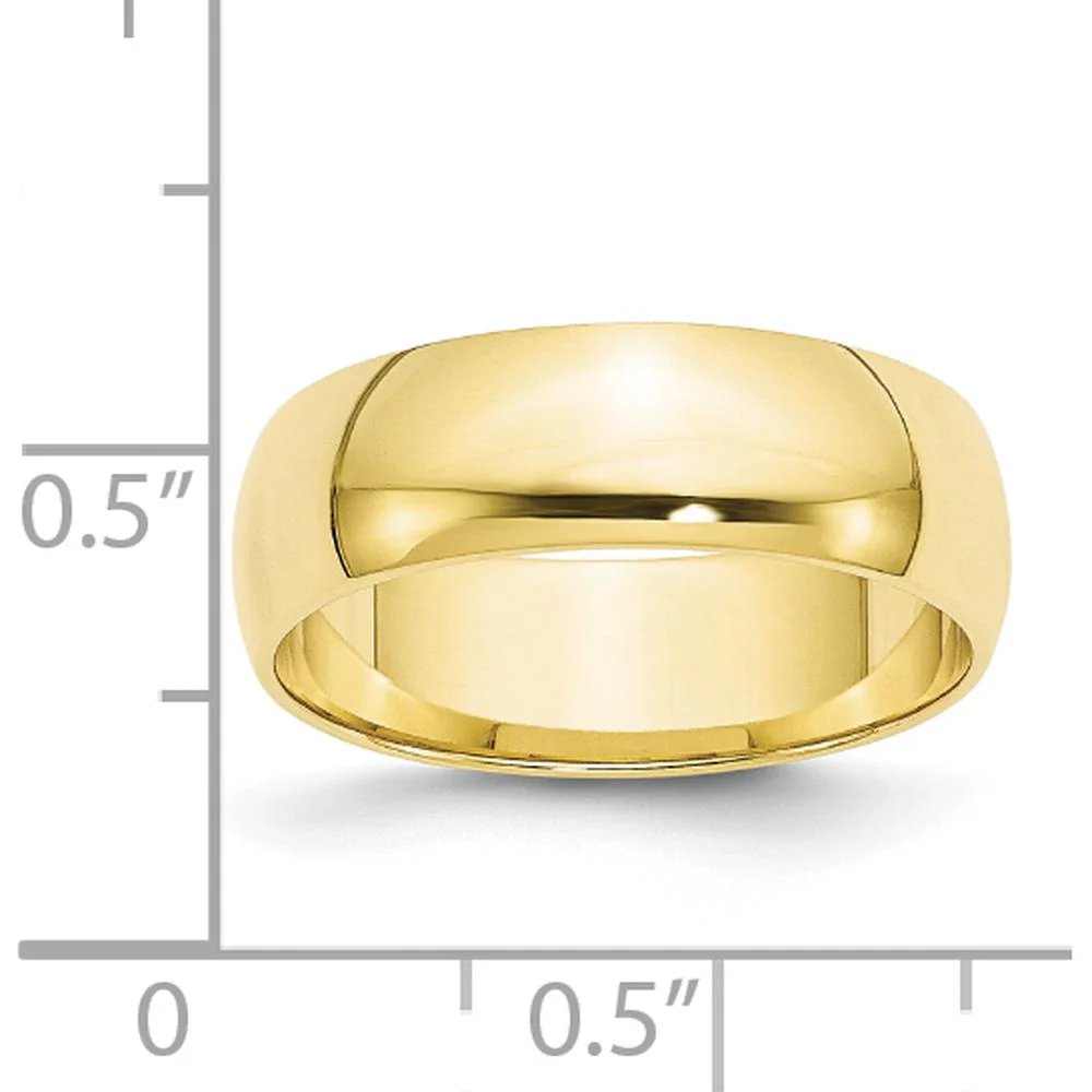 10K Yellow Gold 6mm Lightweight Half Round Wedding Band - Size 5.5-5.75 by Luciano & Cie - Image 3