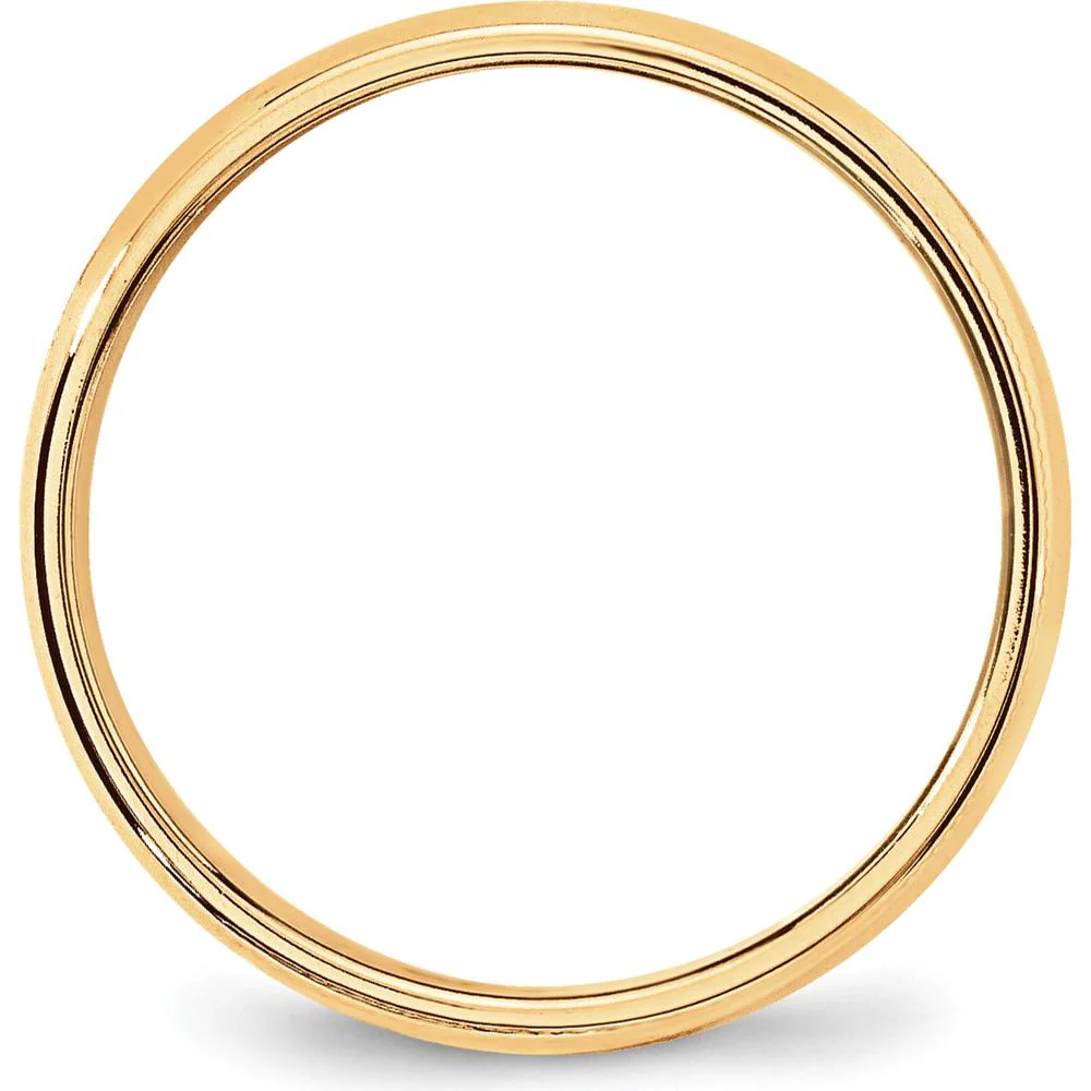 10K Yellow Gold 6mm Milgrain Half Round Wedding Band - Size 10.5 by Luciano & Cie - Image 2