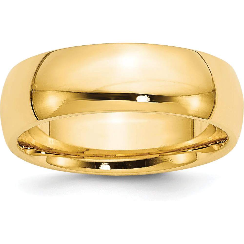 10K Yellow Gold 7mm Comfort Fit Wedding Band Size 13 by Luciano & Cie