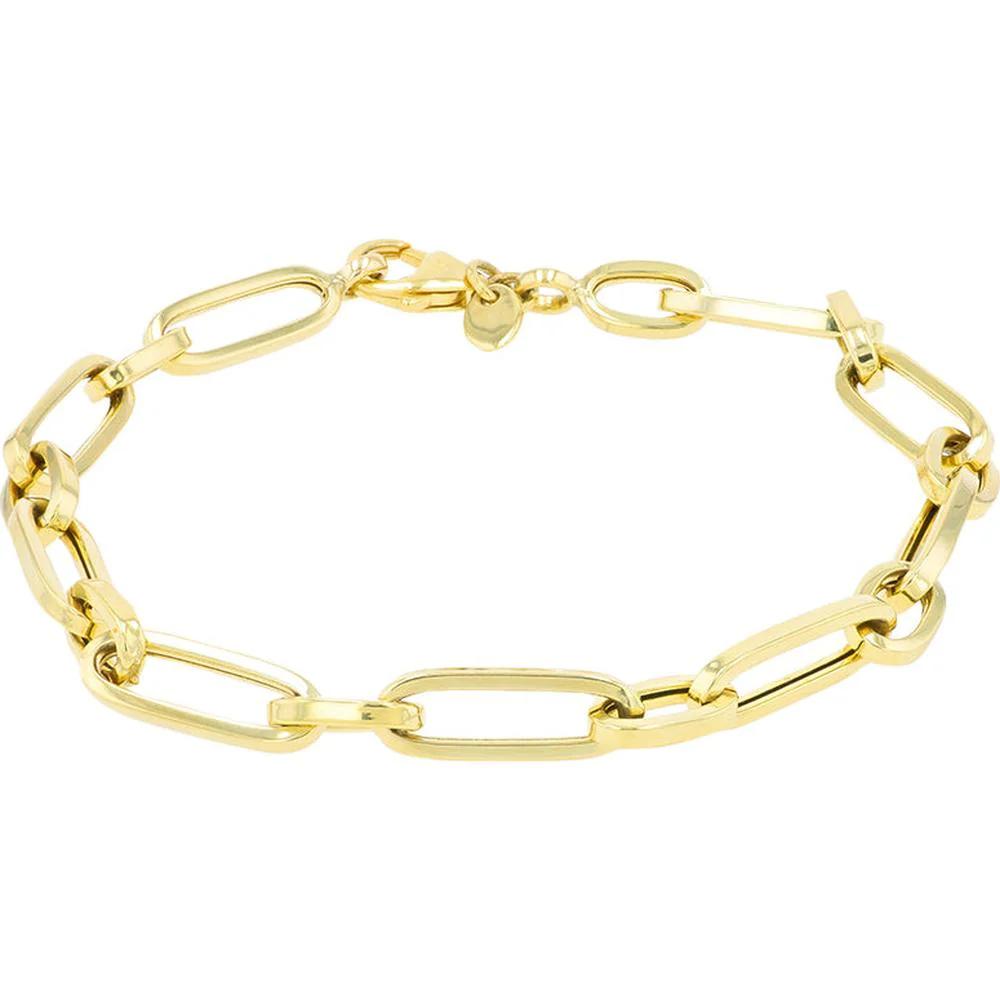 10K Yellow Gold Paperclip Bracelet - 7.5" Length, 3.55g Weight
