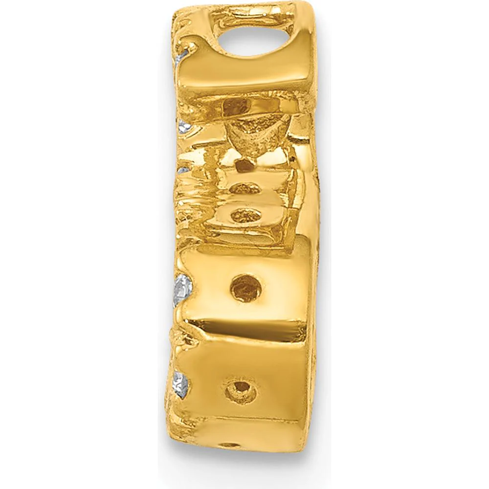 10K Yellow Gold Personalized Diamond Letter S Initial Charm - 0.10 Carat Total Diamond Weight by Oro Pregiato - Image 2