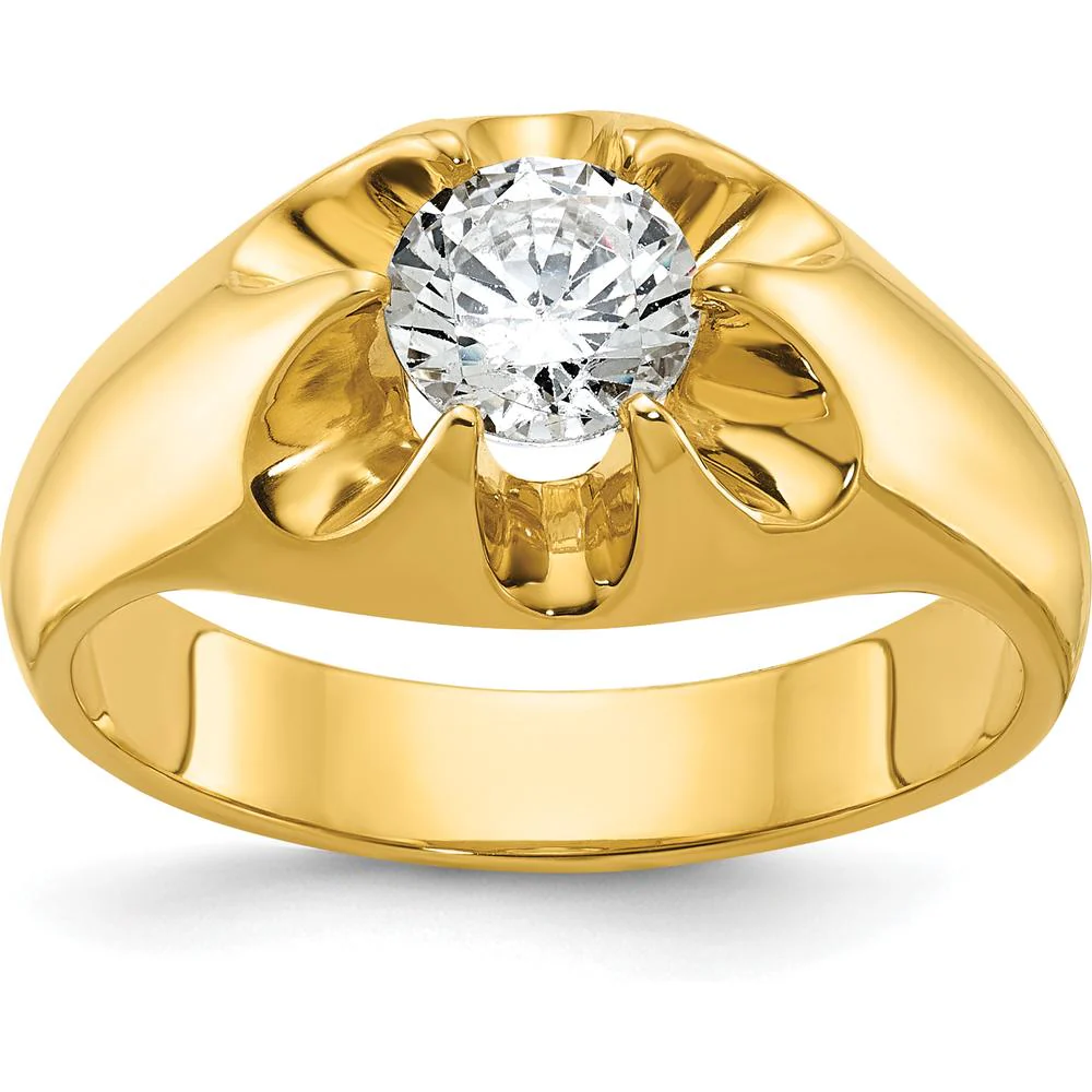 10K Yellow Gold Polished Fancy Men's Ring Mounting by IBGoodman