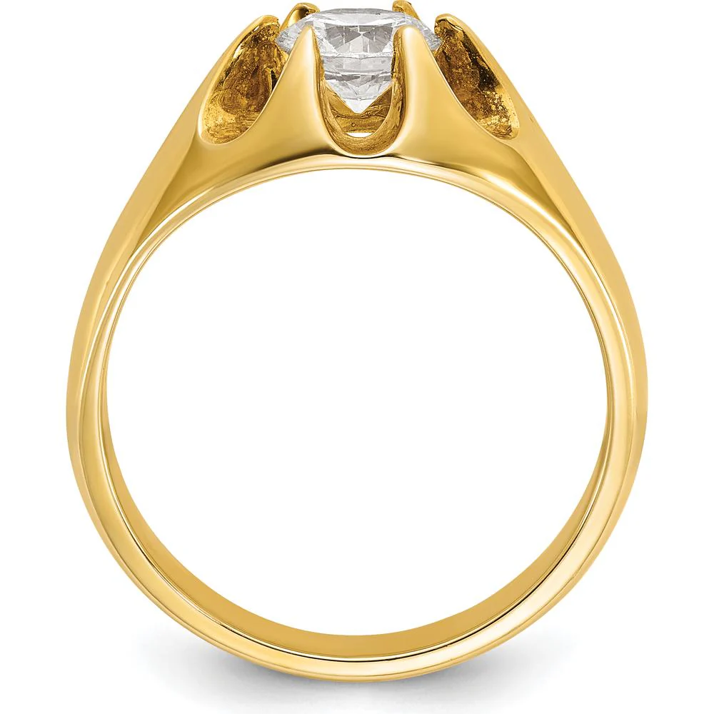 10K Yellow Gold Polished Fancy Men's Ring Mounting by IBGoodman - Image 2
