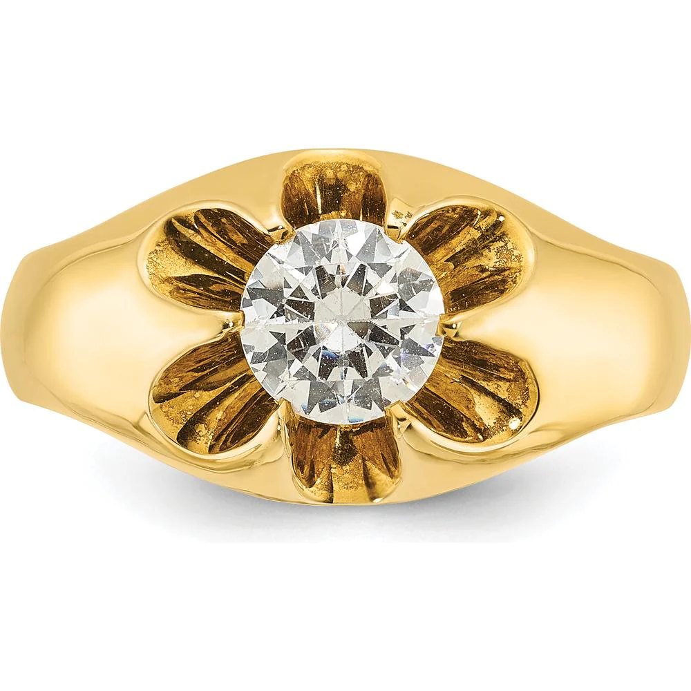 10K Yellow Gold Polished Fancy Men's Ring Mounting by IBGoodman - Image 4
