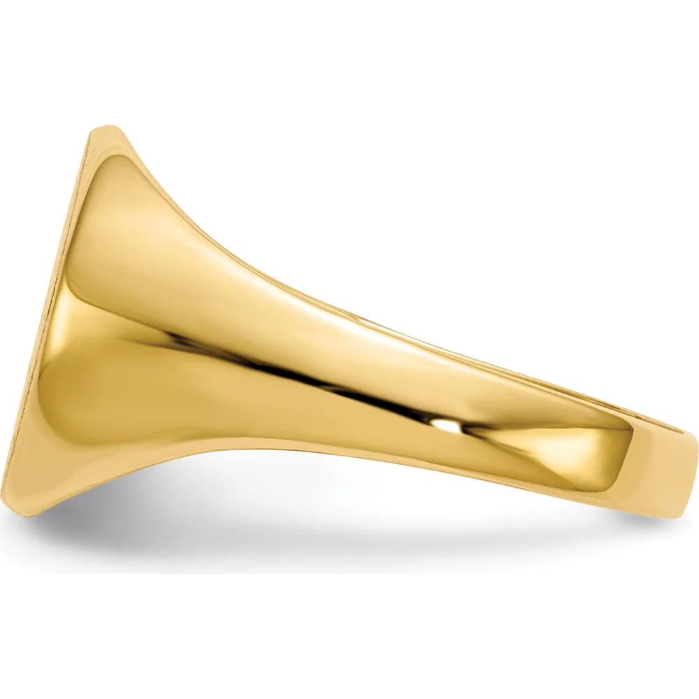 10K Yellow Gold Signet Ring with Satin Finish and Engravable 11.5x12.0mm Top by Oro Pregiato - Image 3