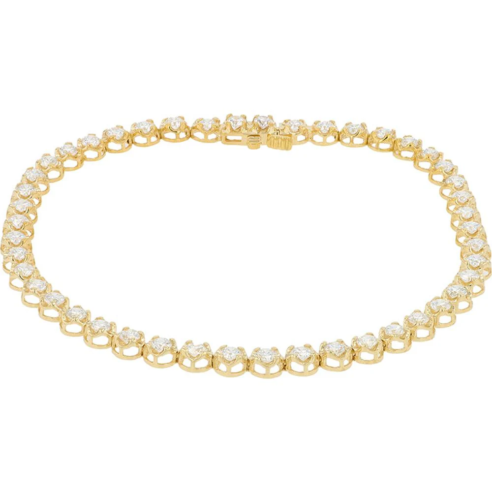 10K Yellow Gold Tennis Bracelet with 2.25 Carat Total Weight Lab Grown Round Diamonds - Image 2
