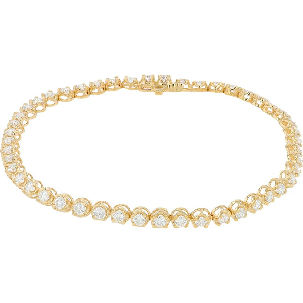 10K Yellow Gold Tennis Bracelet with Round Lab Grown Diamonds - 2.30 Carat Total Diamond Weight - Image 2
