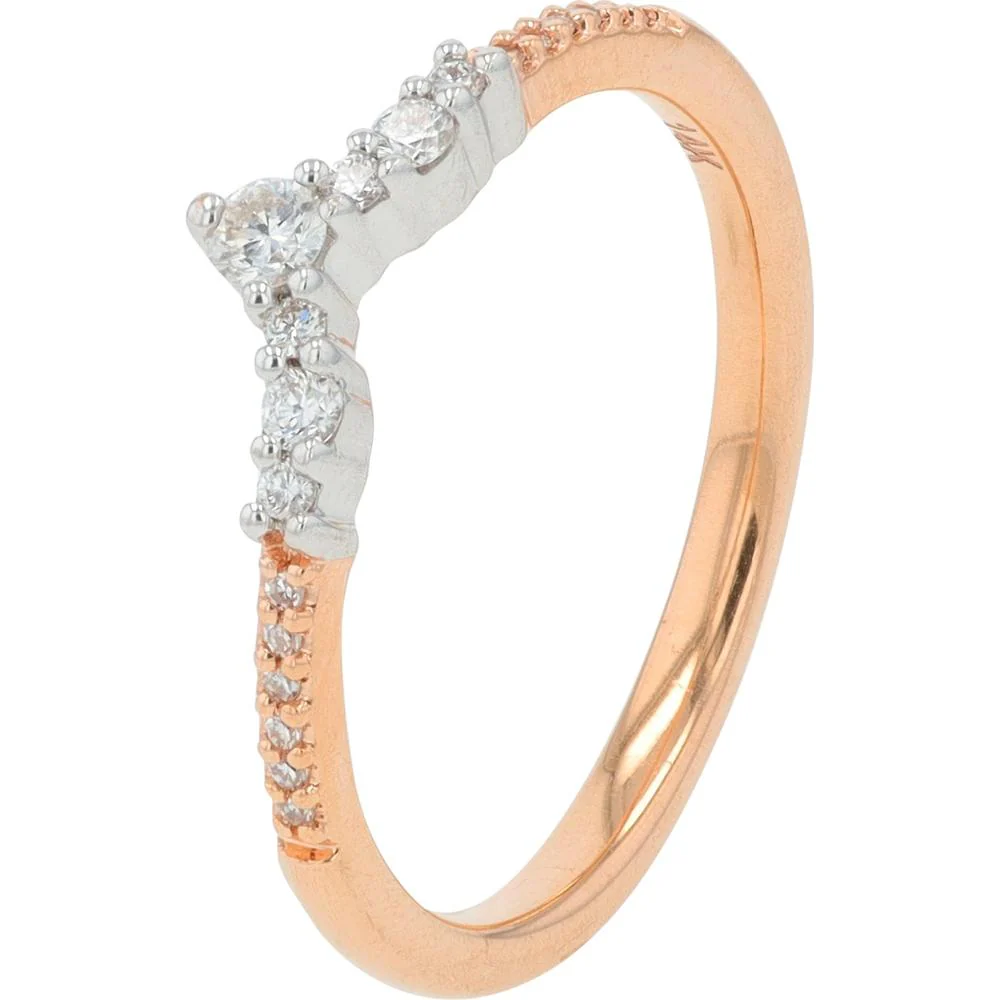 14K Rose Gold 0.15 Carat Total Weight Prong Set Diamond Band