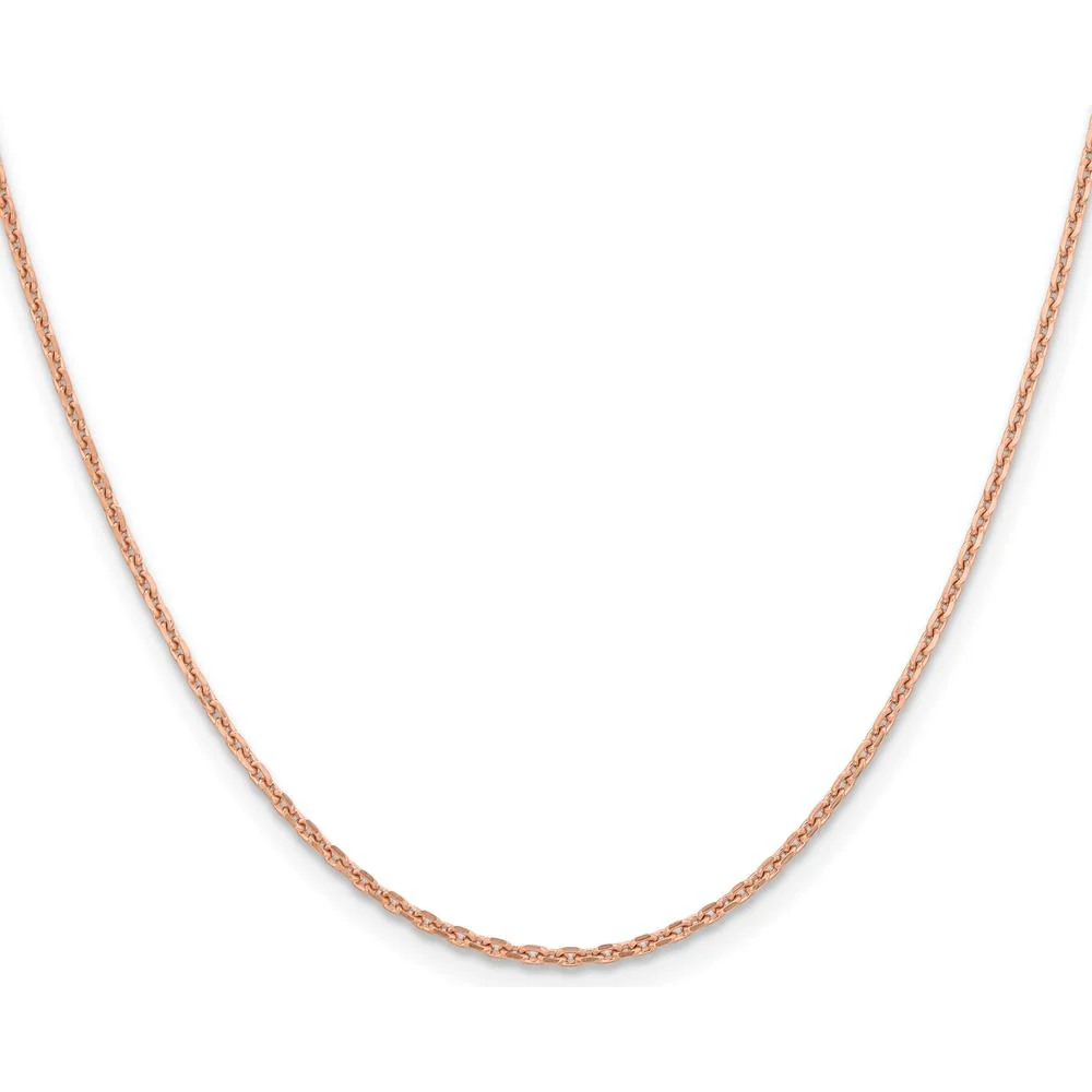 14K Rose Gold 16" Diamond-Cut Cable Chain Necklace with Lobster Clasp by Oro Pregiato - Image 2