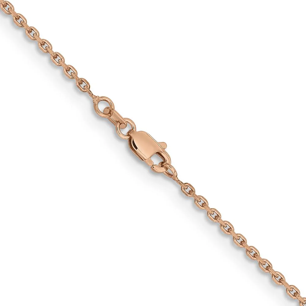 14K Rose Gold 16" Diamond-Cut Cable Chain Necklace with Lobster Clasp by Oro Pregiato - Image 3