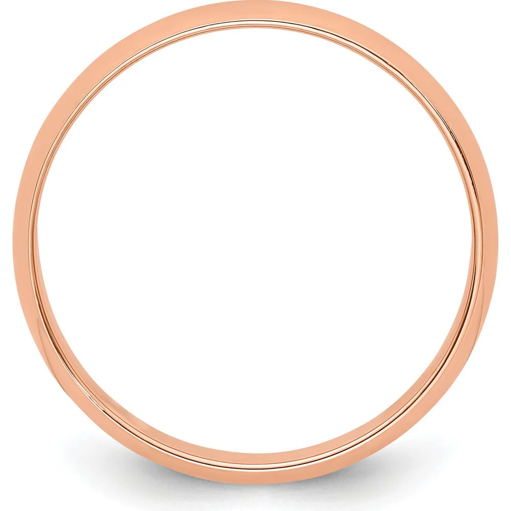 14K Rose Gold 4mm Lightweight Half Round Wedding Band - Size 9.5 by Luciano & Cie - Image 3