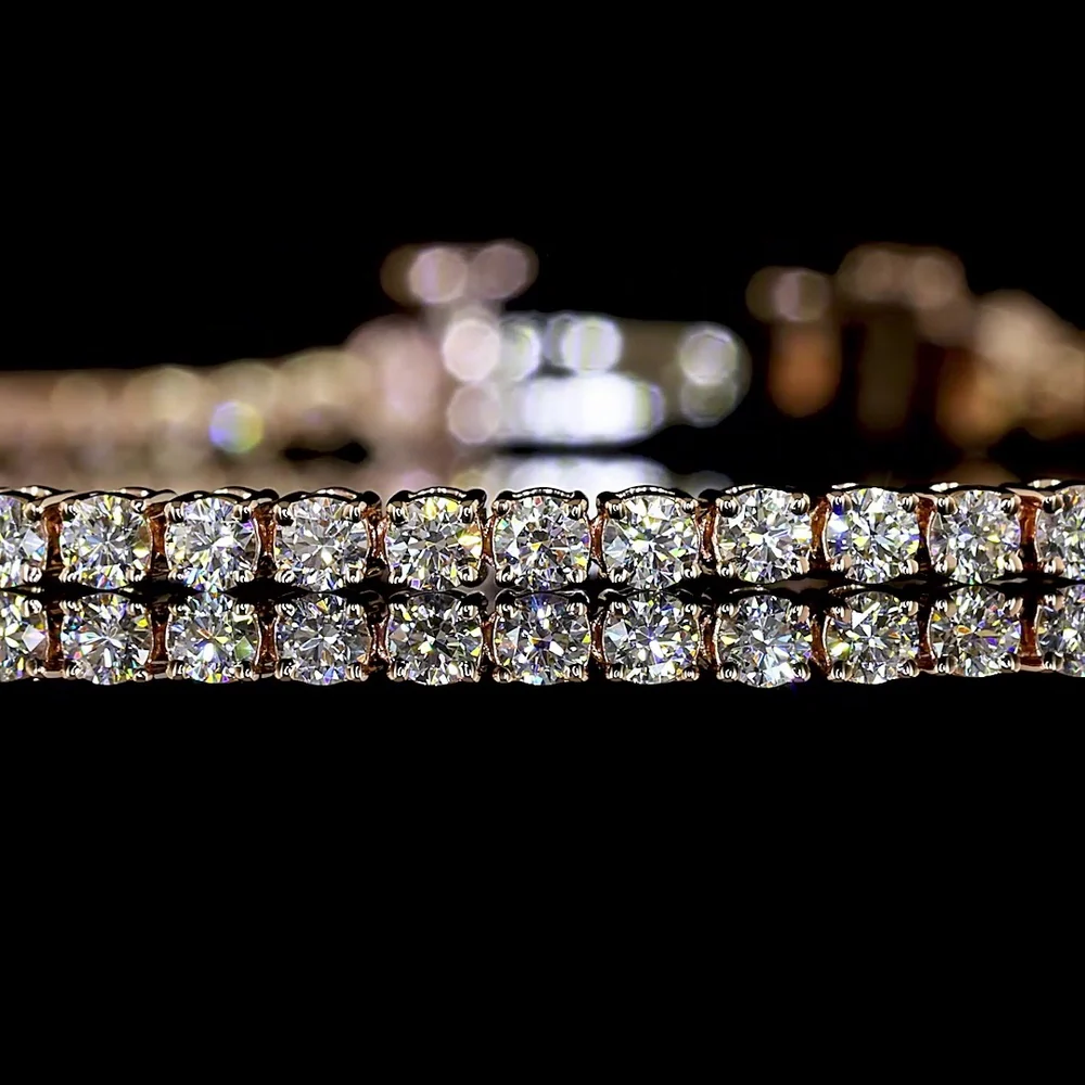 14K Rose Gold 7.0" Tennis Bracelet with 89 Prong-Set Round Lab Diamonds - 2.17 Carat Total Diamond Weight, E-F Color VS1 Clarity - Covaloro Fine Jewelry - Image 2