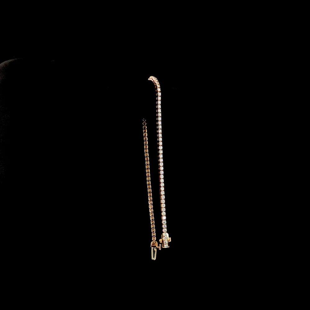 14K Rose Gold 7.0" Tennis Bracelet with 89 Prong-Set Round Lab Diamonds - 2.17 Carat Total Diamond Weight, E-F Color VS1 Clarity - Covaloro Fine Jewelry - Image 3