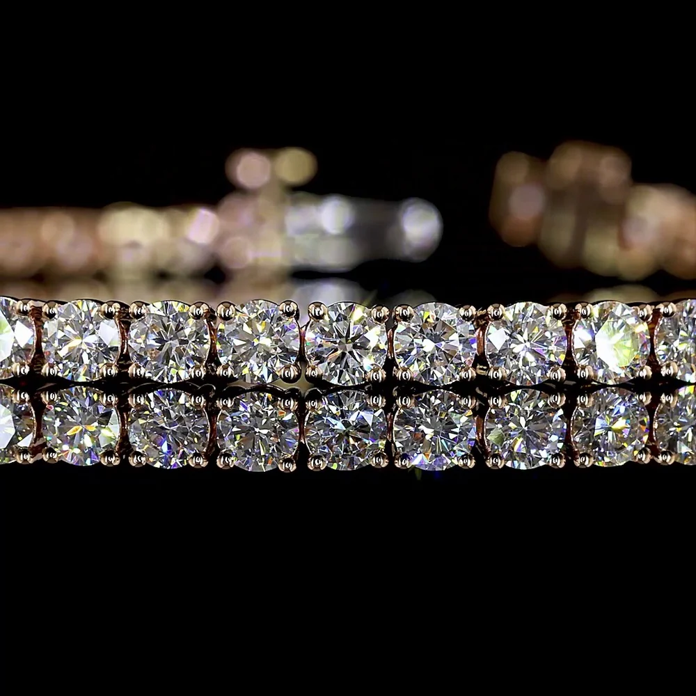 14K Rose Gold 7" Tennis Bracelet with 66 Prong Set Round Lab Diamonds - 4.30 Carat Total Diamond Weight - Covaloro Fine Jewelry - Image 2