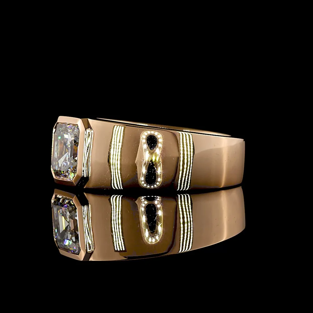14K Rose Gold Asscher Cut Lab Diamond Solitaire Ring - 2.04 Carat, E-F VS1, Bezel Setting - Covaloro Fine Jewelry - Image 3