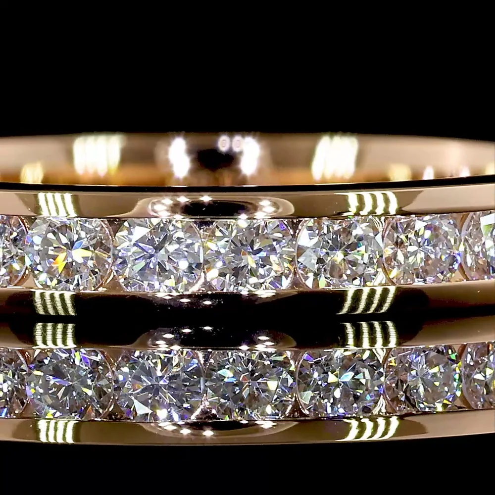 14K Rose Gold Channel Set Eternity Band with 29 Round Brilliant Lab Grown Diamonds - 0.97 Carat Total Weight - Covaloro Fine Jewelry - Image 2