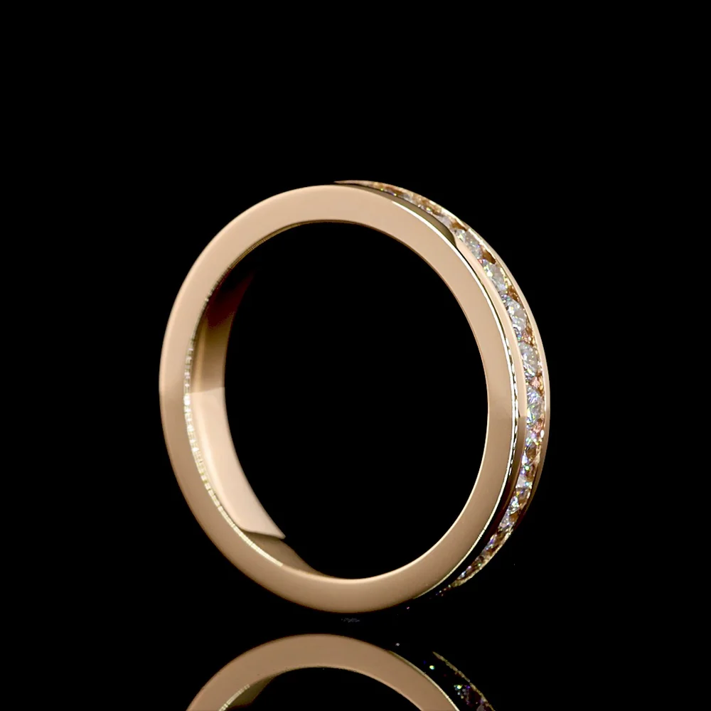 14K Rose Gold Channel Set Eternity Band with 29 Round Brilliant Lab Grown Diamonds - 0.97 Carat Total Weight - Covaloro Fine Jewelry - Image 3