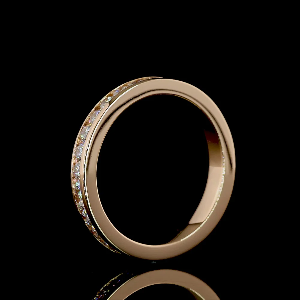 14K Rose Gold Channel Set Eternity Band with 29 Round Brilliant Lab Grown Diamonds - 0.97 Carat Total Weight - Covaloro Fine Jewelry - Image 4