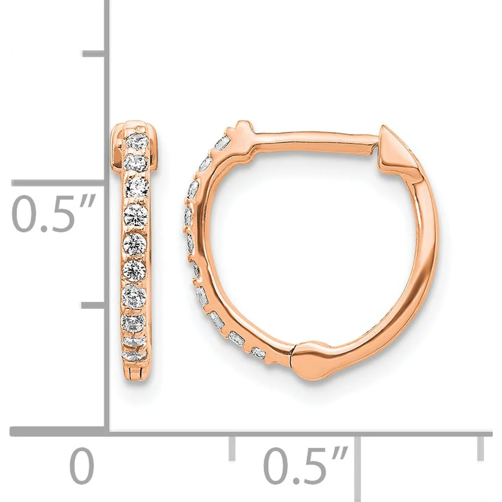 14K Rose Gold Diamond Hinged Hoop Earrings - 0.20 Carat Total Diamond Weight by Monteluci Fine Jewelry - Image 4