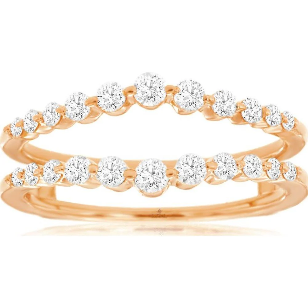14K Rose Gold Diamond Insert Ring with 0.50 Carats Total Diamond Weight - Royal Jewelry