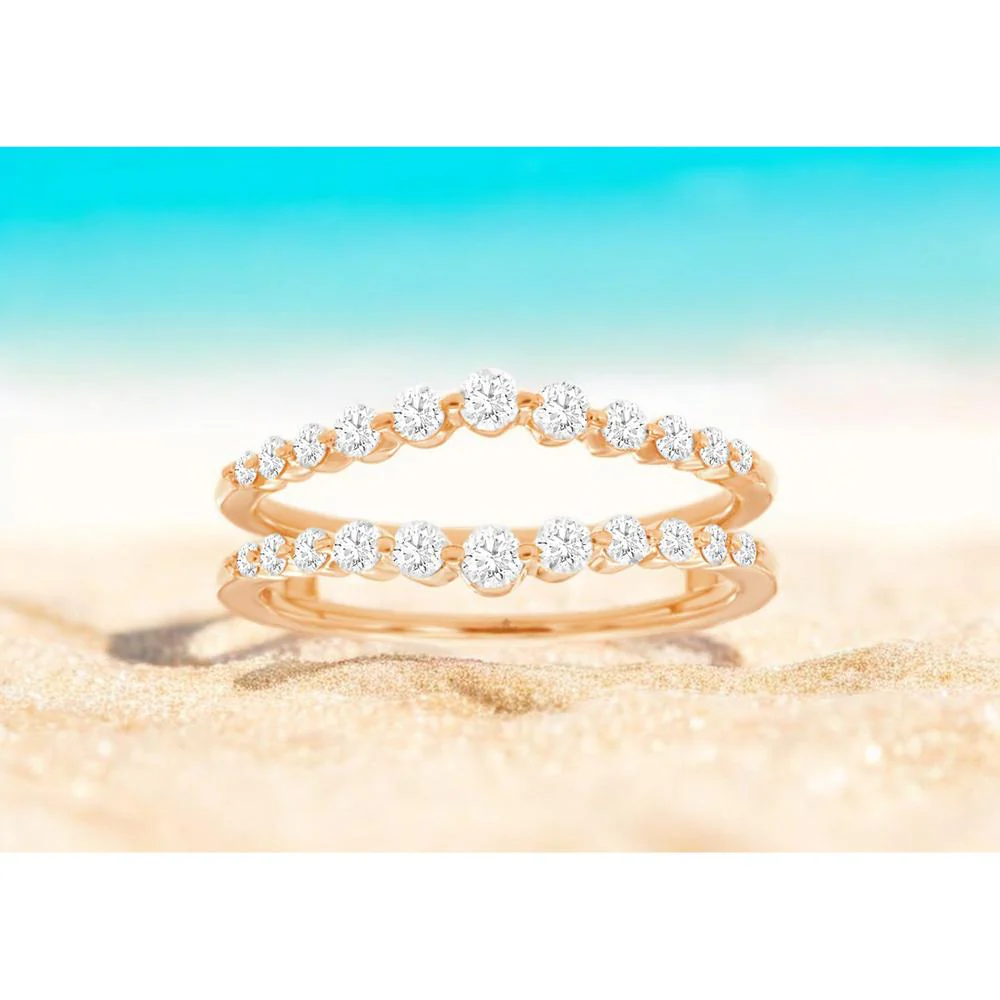 14K Rose Gold Diamond Insert Ring with 0.50 Carats Total Diamond Weight - Royal Jewelry - Image 2