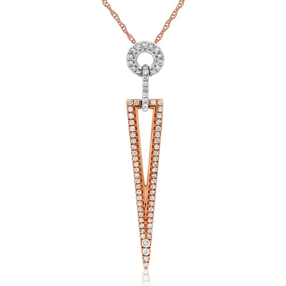14K Rose Gold Diamond Pendant - 0.50 Carats Total Diamond Weight - Royal Jewelry