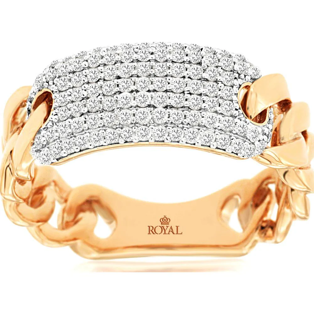 14K Rose Gold Diamond Wedding Band with 0.50 Carats Total Diamond Weight - Royal Jewelry