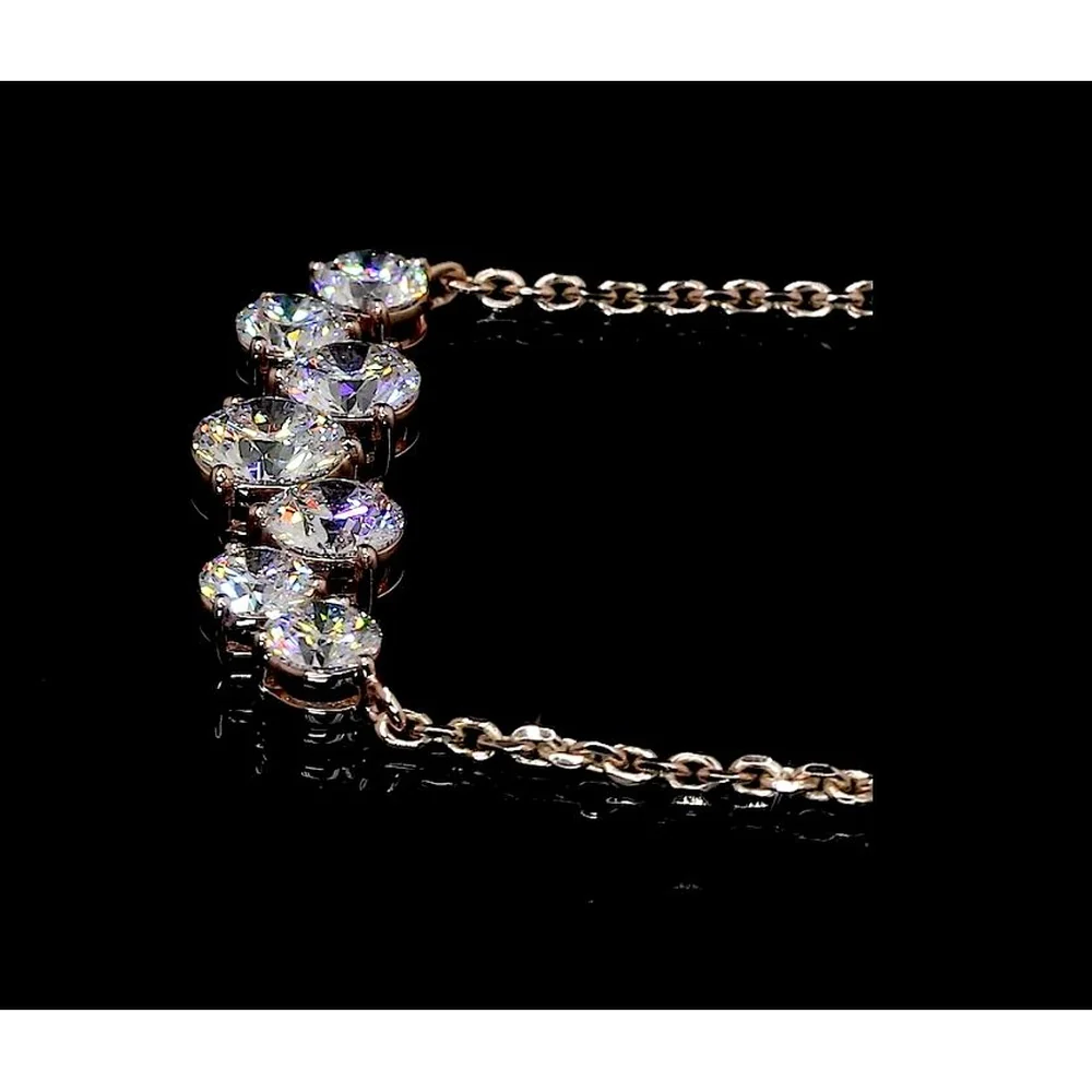14K Rose Gold Graduating Round Lab Diamond Pendant Necklace - 2.01 Carat Total Weight, E-F Color VS1 Clarity - Covaloro Fine Jewelry - Image 2