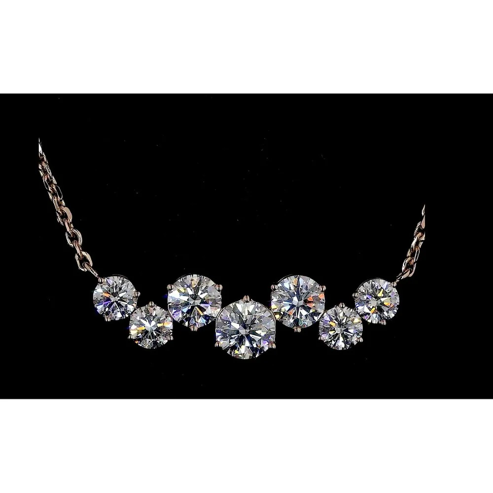 14K Rose Gold Graduating Round Lab Diamond Pendant Necklace - 2.01 Carat Total Weight, E-F Color VS1 Clarity - Covaloro Fine Jewelry - Image 3