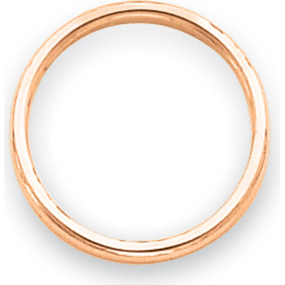 14K Rose Gold Polished 2mm Stackable Band - Women's Wedding Ring - Size 5 by Luciano & Cie - Image 2