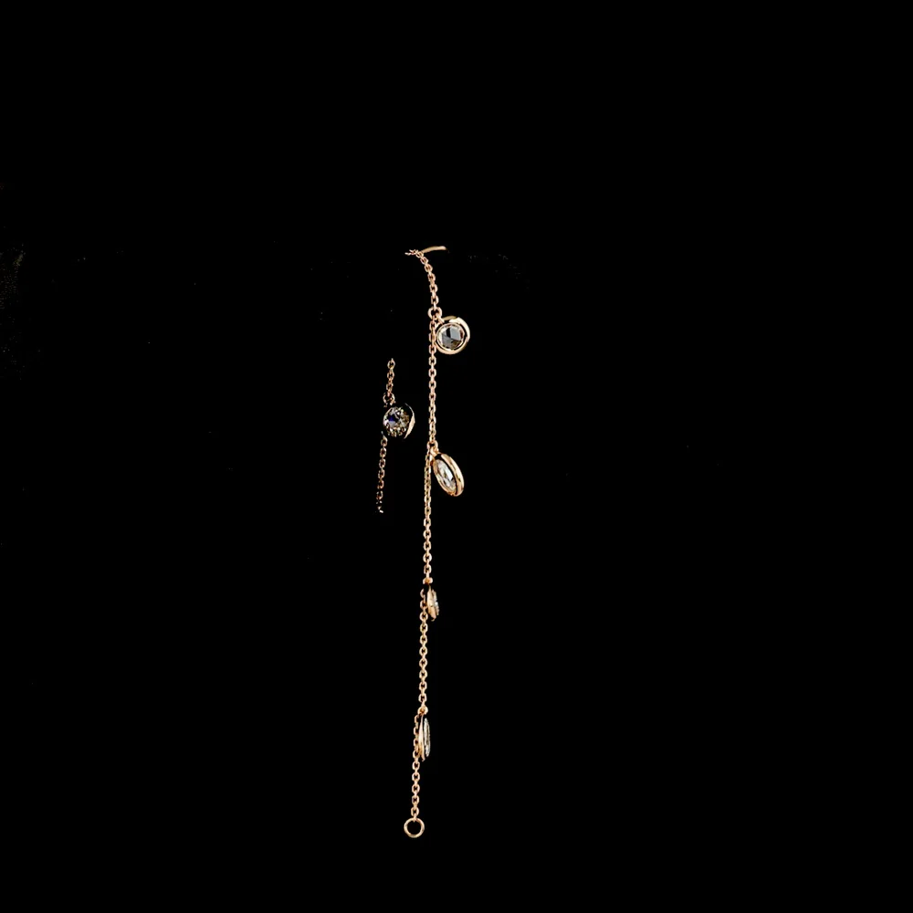 14K Rose Gold Station Bracelet with Bezel Set Rose Cut Oval Lab Diamonds - 3.49 Carat Total Diamond Weight - Covaloro Fine Jewelry - Image 3