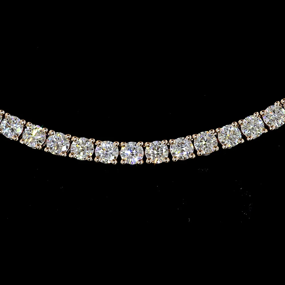 14K Rose Gold Tennis Necklace with 165 Round Brilliant Cut Lab-Grown Diamonds - 8.73 Total Carat Weight, E-F Color VS1 Clarity - Covaloro Fine Jewelry - Image 2