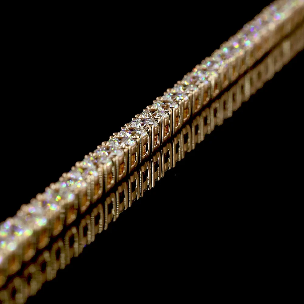 14K Rose Gold Tennis Necklace with 165 Round Brilliant Cut Lab-Grown Diamonds - 8.73 Total Carat Weight, E-F Color VS1 Clarity - Covaloro Fine Jewelry - Image 4
