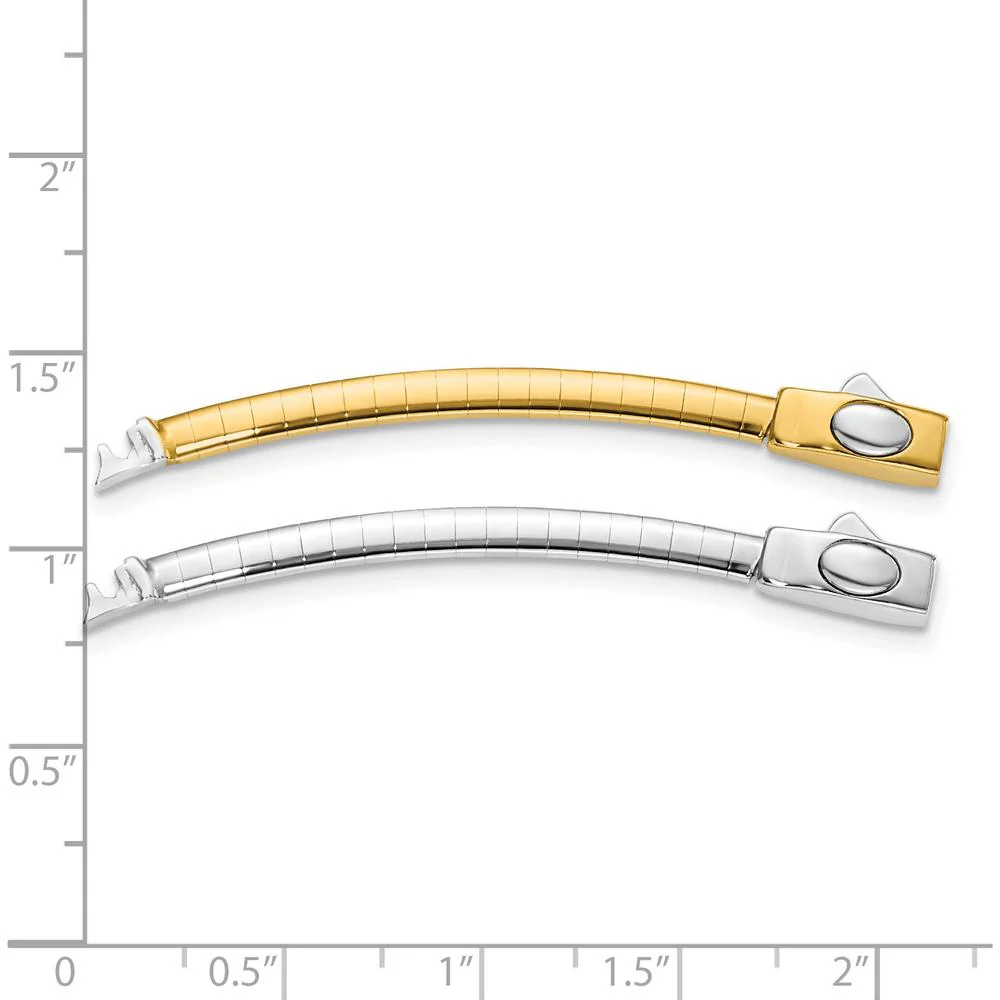 14K Two-Tone 3mm Omega Chain 2" Extender for Reversible Necklaces by Oro Pregiato - Image 2
