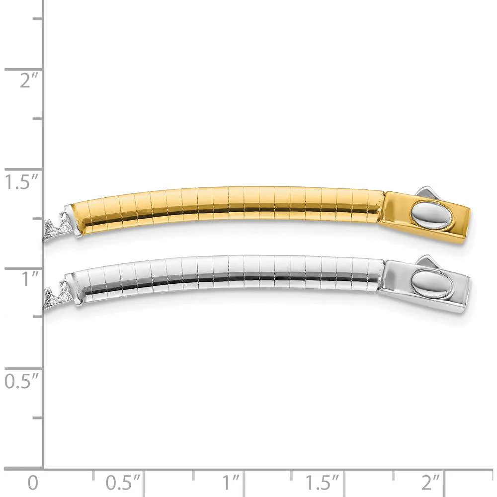 14K Two-Tone 4mm White and Yellow Gold Omega Chain Extender for Reversible Necklaces - 2" Length by Oro Pregiato - Image 2