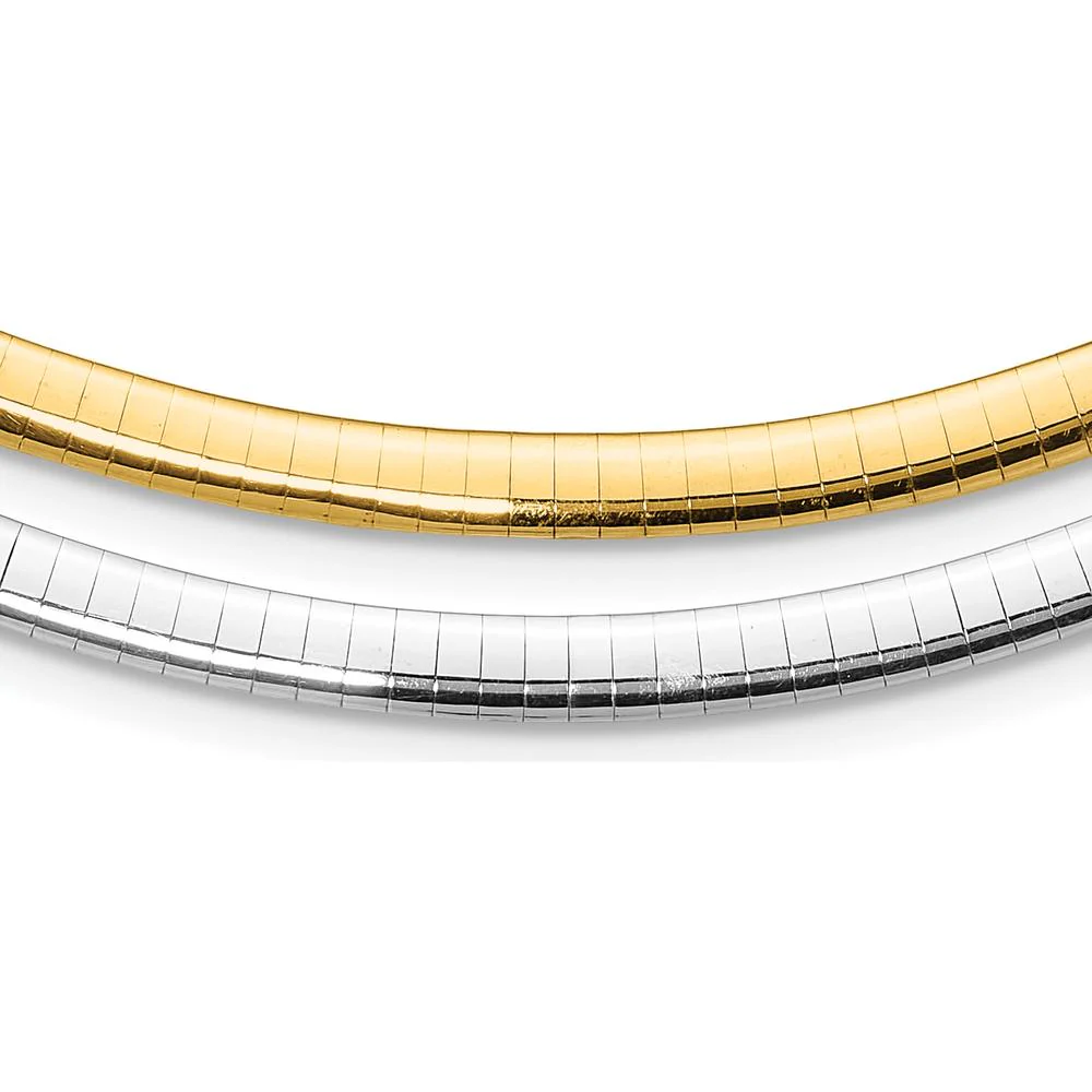14K Two-Tone 5mm Reversible Omega Necklace - Polished Finish, 18" Length by Oro Pregiato