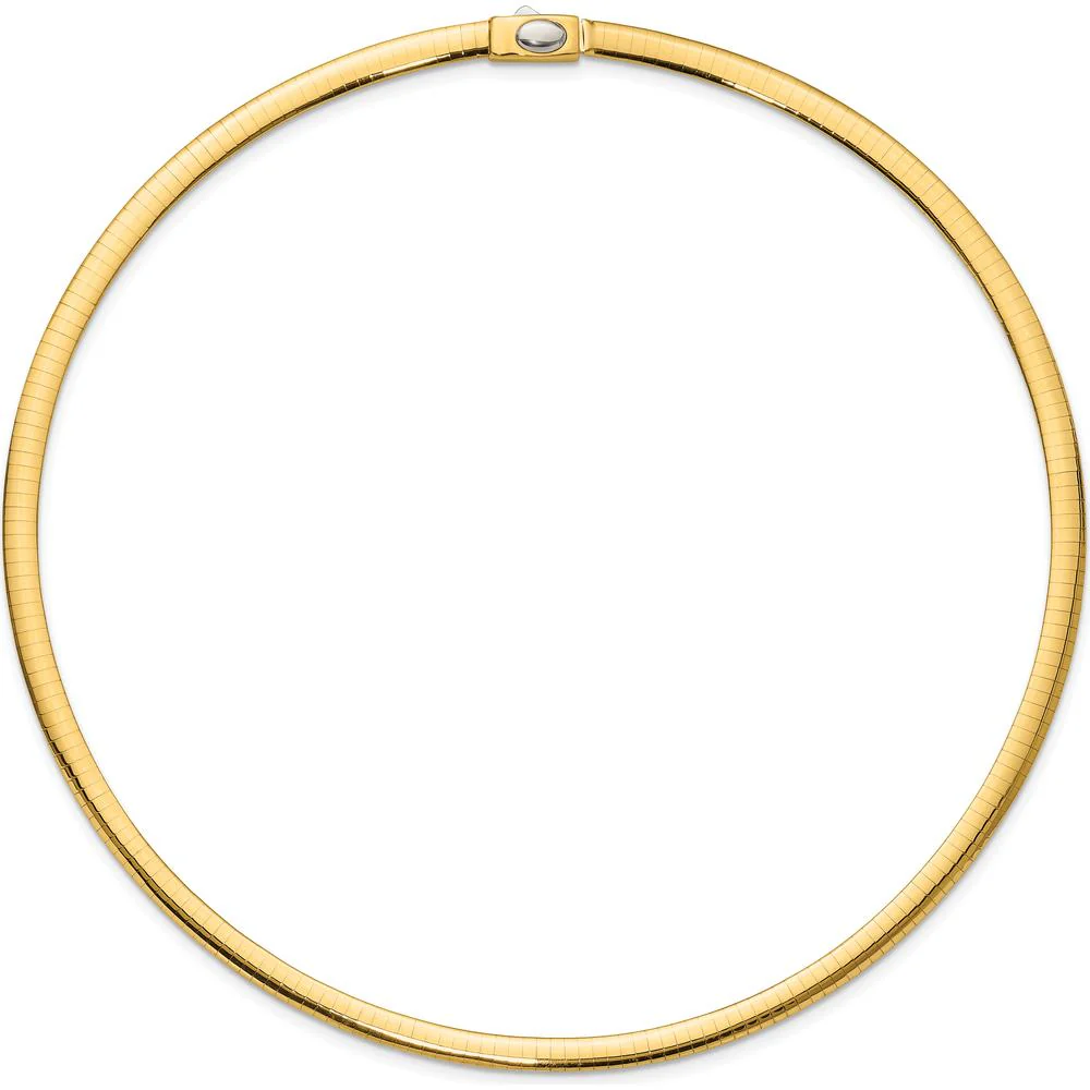 14K Two-Tone 5mm Reversible Omega Necklace - Polished Finish, 18" Length by Oro Pregiato - Image 2