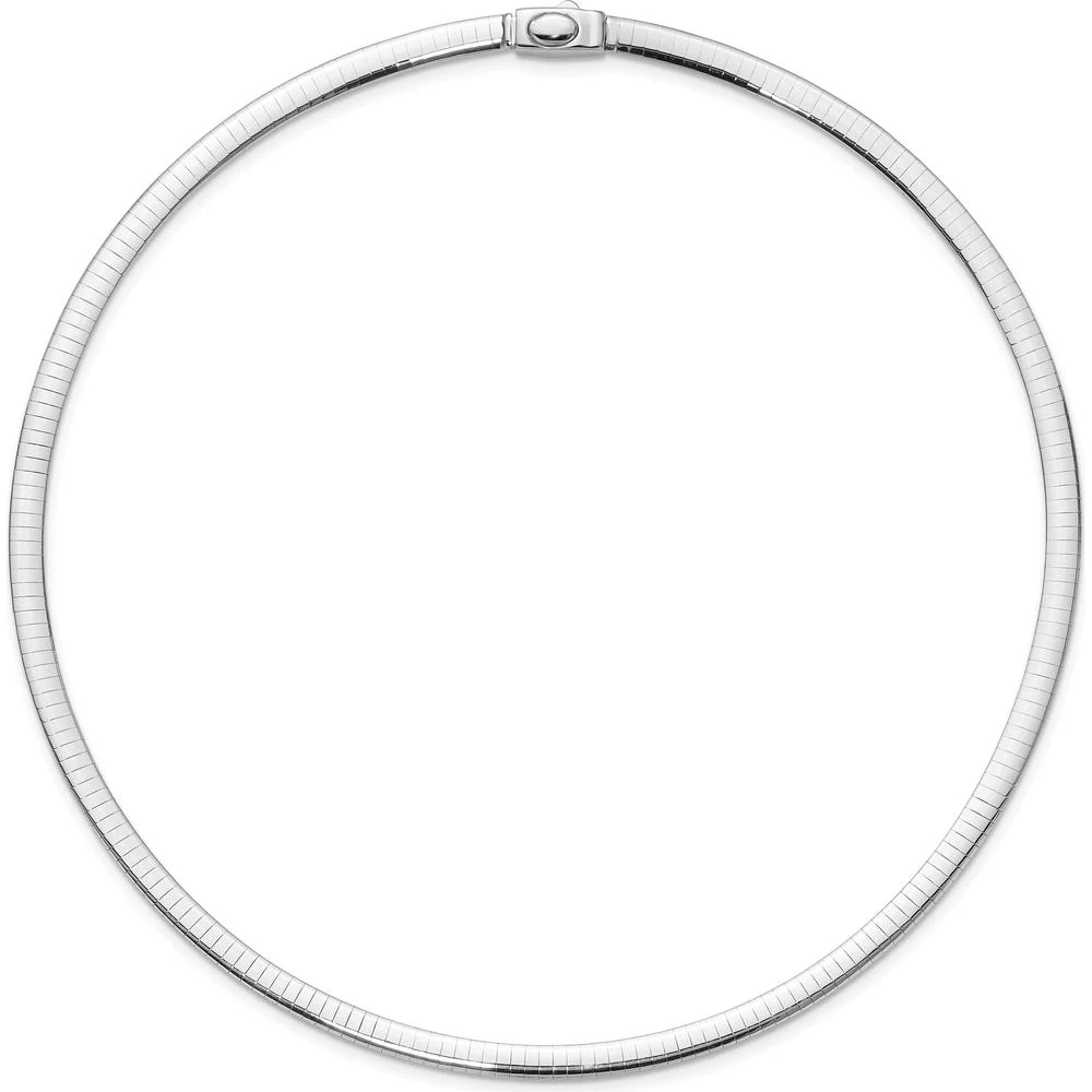 14K Two-Tone 5mm Reversible Omega Necklace - Polished Finish, 18" Length by Oro Pregiato - Image 3