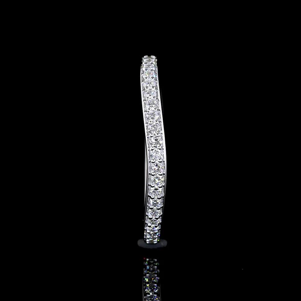 14K Two Tone Contemporary Ring with 42 Prong Set Round Lab Grown Diamond Accents - 0.40 Carats Total Diamond Weight - Covaloro Fine Jewelry - Image 4