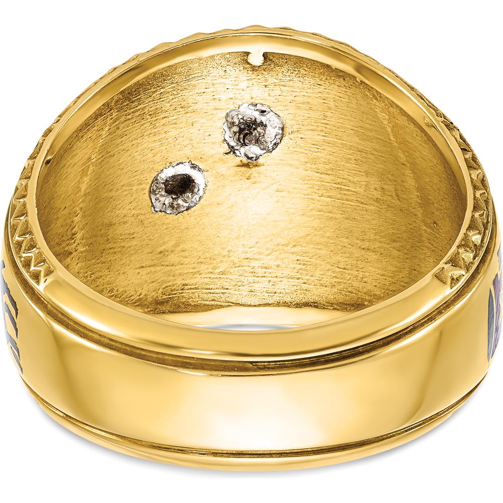 14K Two-Tone Gold Masonic Shriner's Ring with Multi-Color Enamel Detail - 16.5mm Band Width by IBGoodman - Image 7