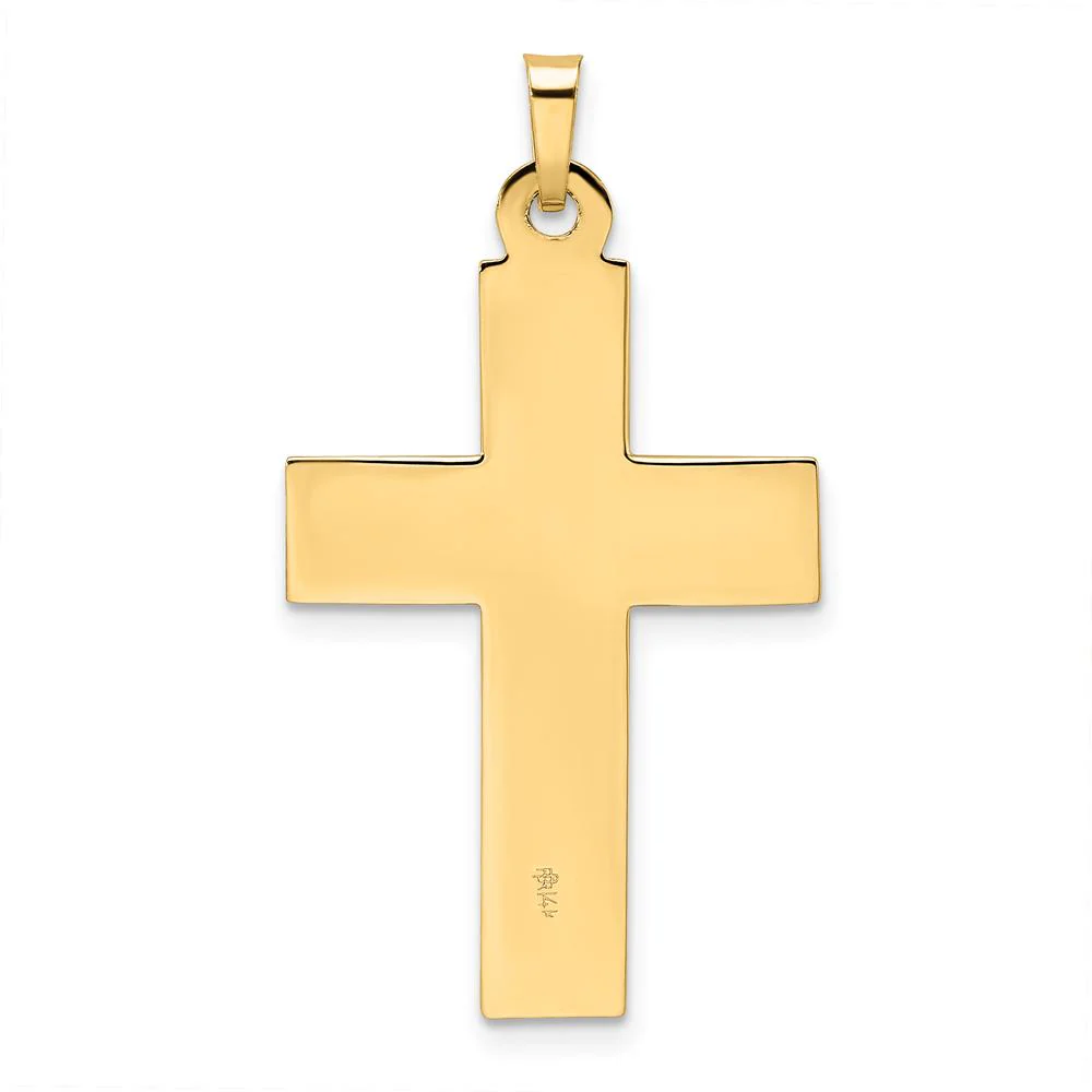 14K Two-Tone Gold Solid INRI Crucifix Pendant - 36mm Length by Oro Pregiato - Image 4