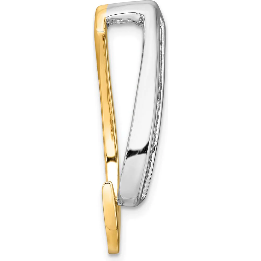 14K Two-Tone Gold Teardrop Slide Pendant Mounting - Fits up to 8mm Regular or 10mm Fancy Omega by Oro Pregiato - Image 2