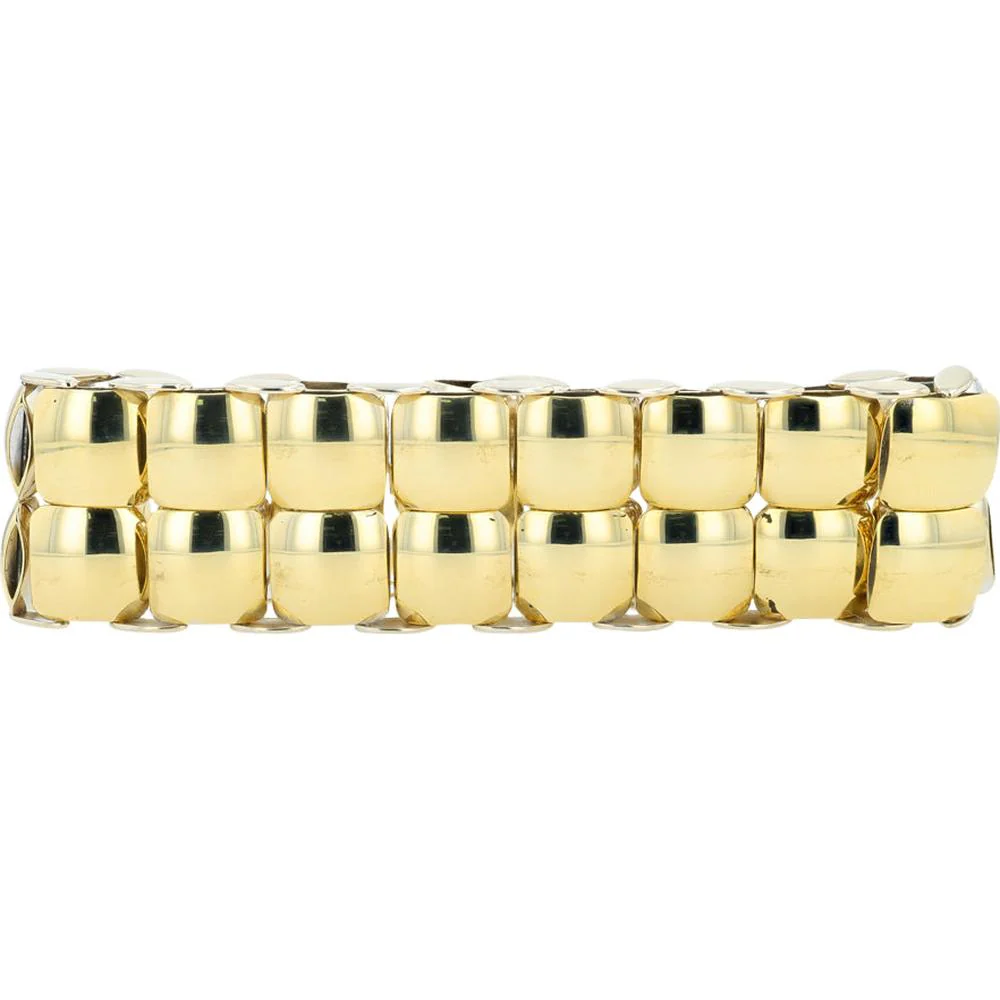 14K Two-Tone Reversible Link Bracelet in Yellow and White Gold - 40.30 Gram Total Weight