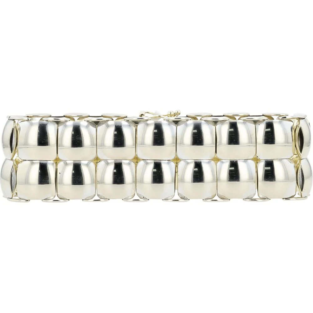 14K Two-Tone Reversible Link Bracelet in Yellow and White Gold - 40.30 Gram Total Weight - Image 2